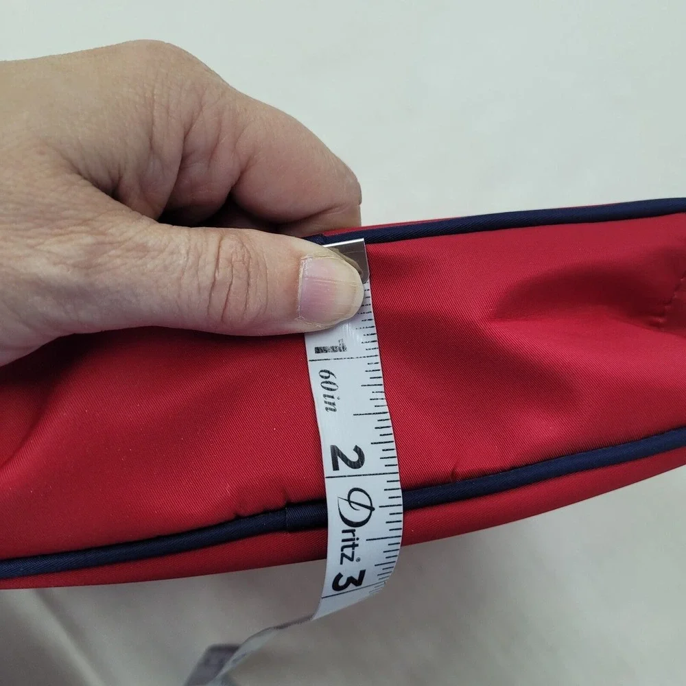 Tommy Hilfiger Red Cosmetic Bag Toiletry Travel Pouch Organizer Zipper